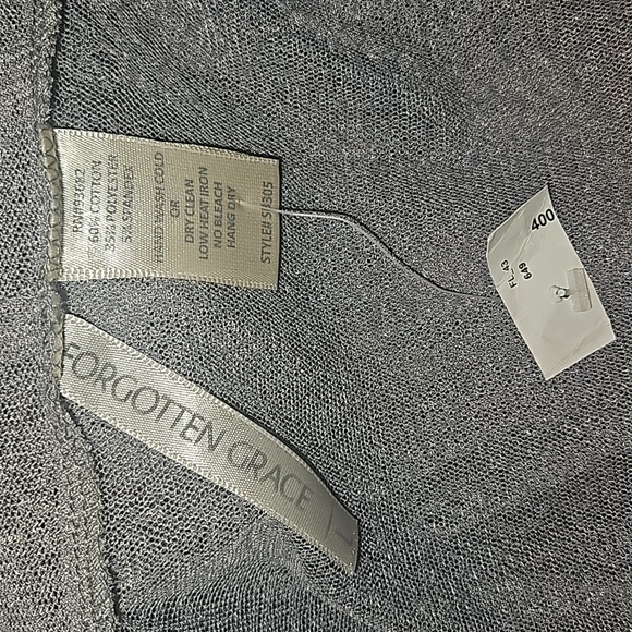 FORGOTTEN GRACE Women Silver color Tulle Mesh Lace Cardigan Size L - Picture 11 of 12